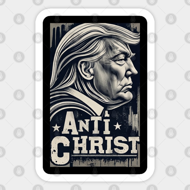 Trump Anti Christ Sticker by Dysfunctional Tee Shop